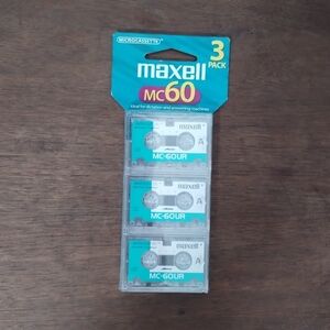 Maxell Microcassette Tapes MC60  (3 Pack) Sealed